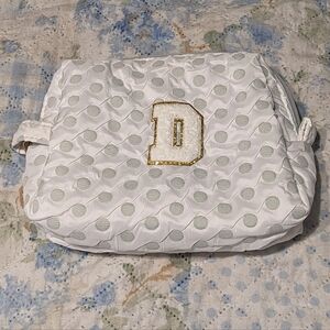 Letter D Quilted Make Up Bag NWOT